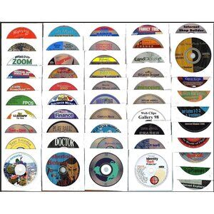 100 MISC CD-ROM LOT 2&4 - PC Software Lot CLEARANCE - NEW CD's in Sleeves